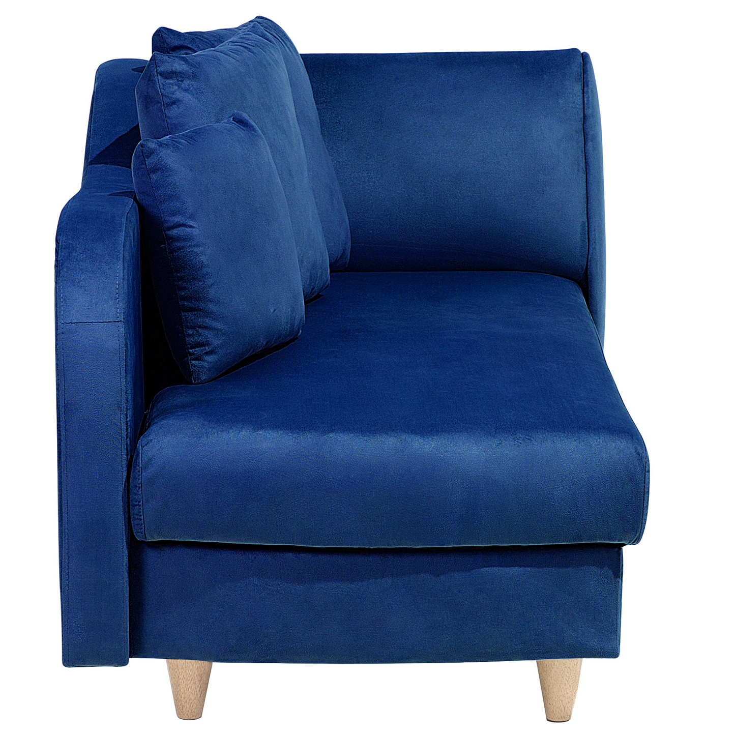 Chaiselongue Samtstoff dunkelblau mit Bettkasten rechtsseitig MERI