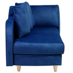 Chaiselongue Samtstoff dunkelblau mit Bettkasten rechtsseitig MERI