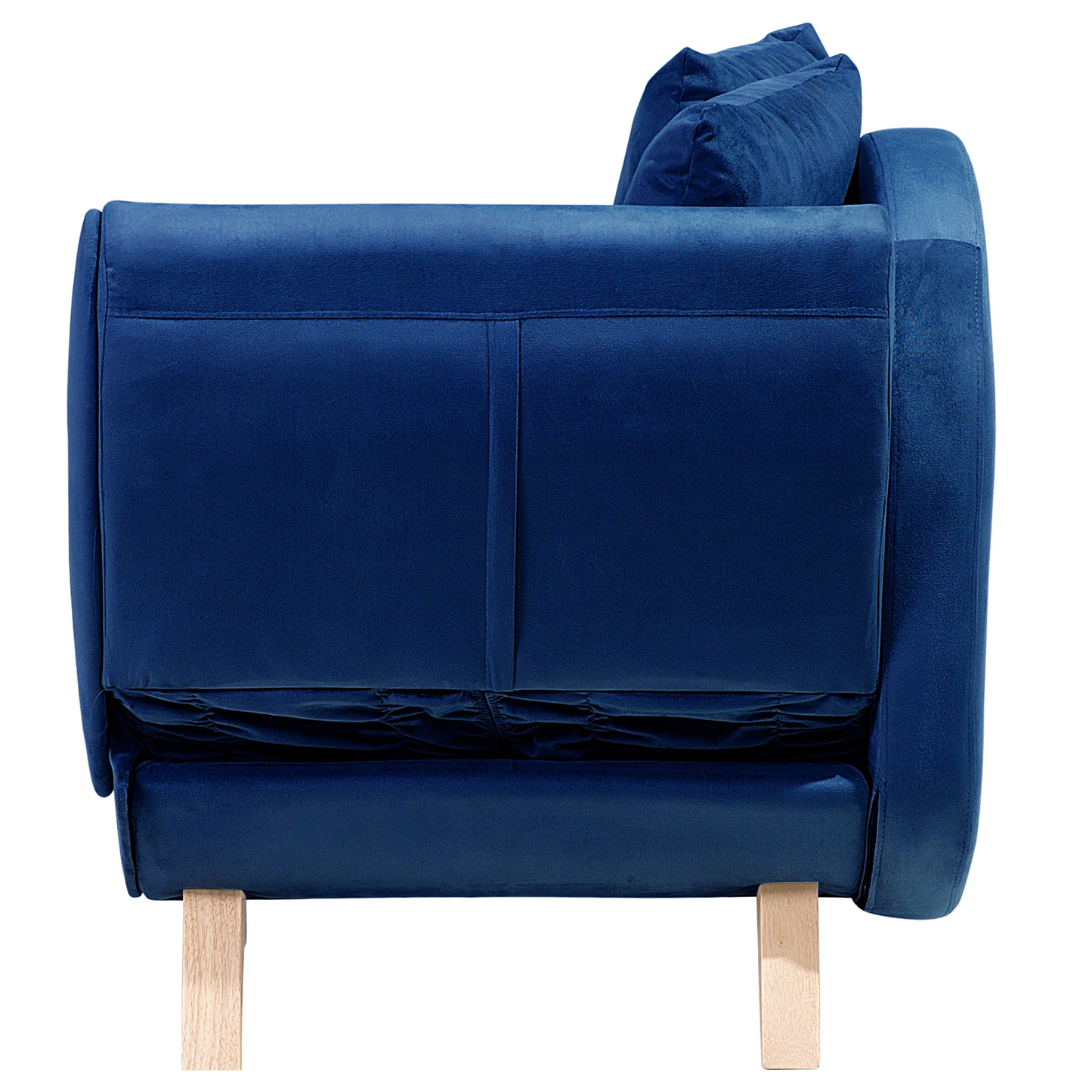 Chaiselongue Samtstoff dunkelblau mit Bettkasten rechtsseitig MERI