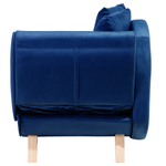 Chaiselongue Samtstoff dunkelblau mit Bettkasten rechtsseitig MERI