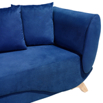 Chaiselongue Samtstoff dunkelblau mit Bettkasten rechtsseitig MERI