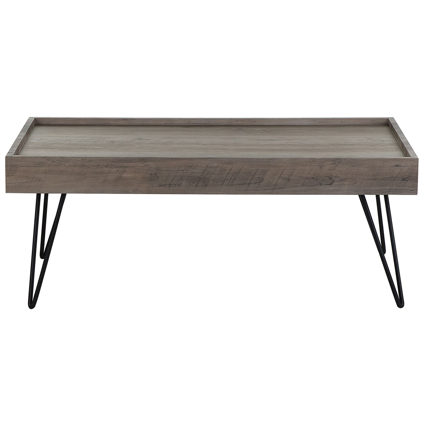 Couchtisch dunkler Holzfarbton / taupe rechteckig 100 x 60 cm WELTON