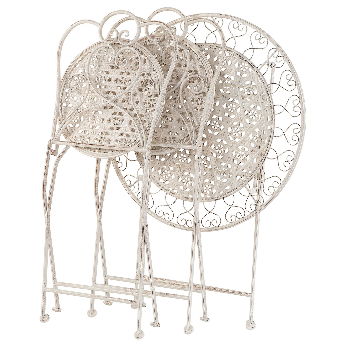 Bistro Set klappbar TRIESTE Metall Hellbeige