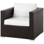 Lounge Set mit Tisch 8-Sitzer XXL rechtsseitig modular Polyrattan Dunkelbraun