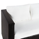 Lounge Set mit Tisch 8-Sitzer XXL rechtsseitig modular Polyrattan Dunkelbraun