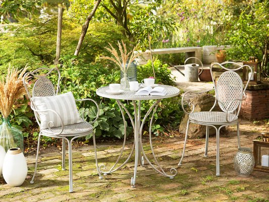 Bistro Set klappbar CILENTO Metall Grau