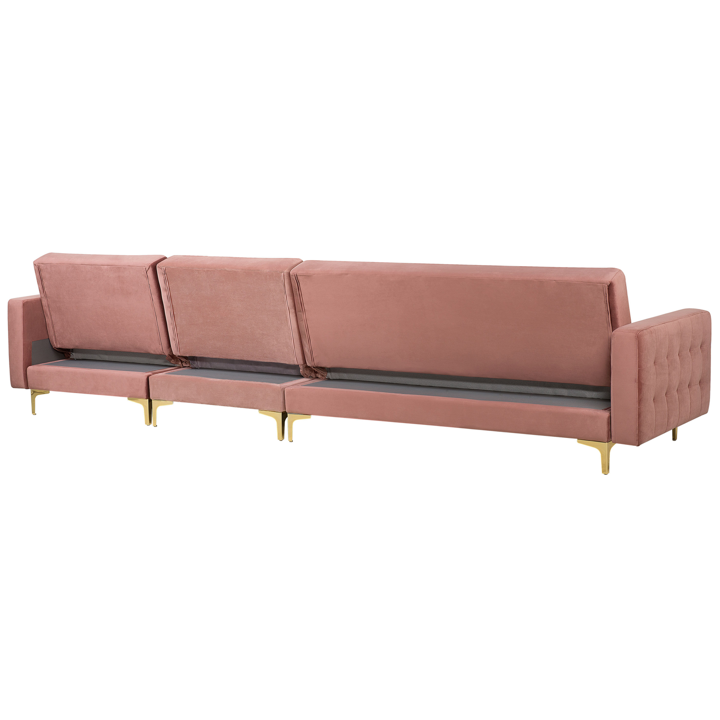 Modulsofa Samtstoff Schlaffunktion rosa linksseitig ABERDEEN