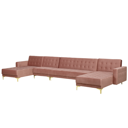 Wohnlandschaft Samtstoff rosa ABERDEEN