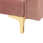 Wohnlandschaft Samtstoff rosa mit Ottomane ABERDEEN