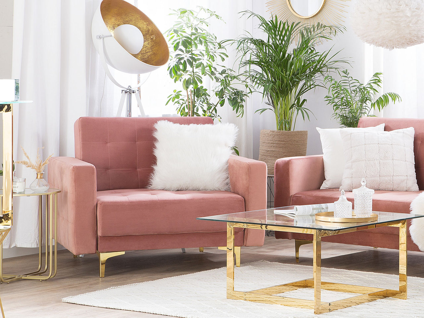 Sessel ABERDEEN Samtstoff Rosa