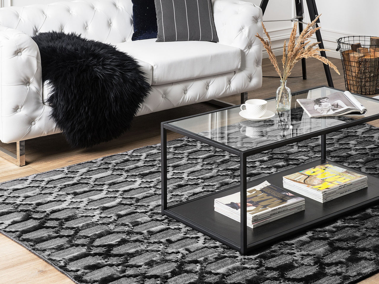 Teppich dunkelgrau 160 x 230 cm Kurzflor CIZRE