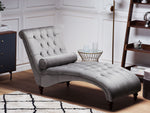 Chaiselongue Samtstoff grau MURET