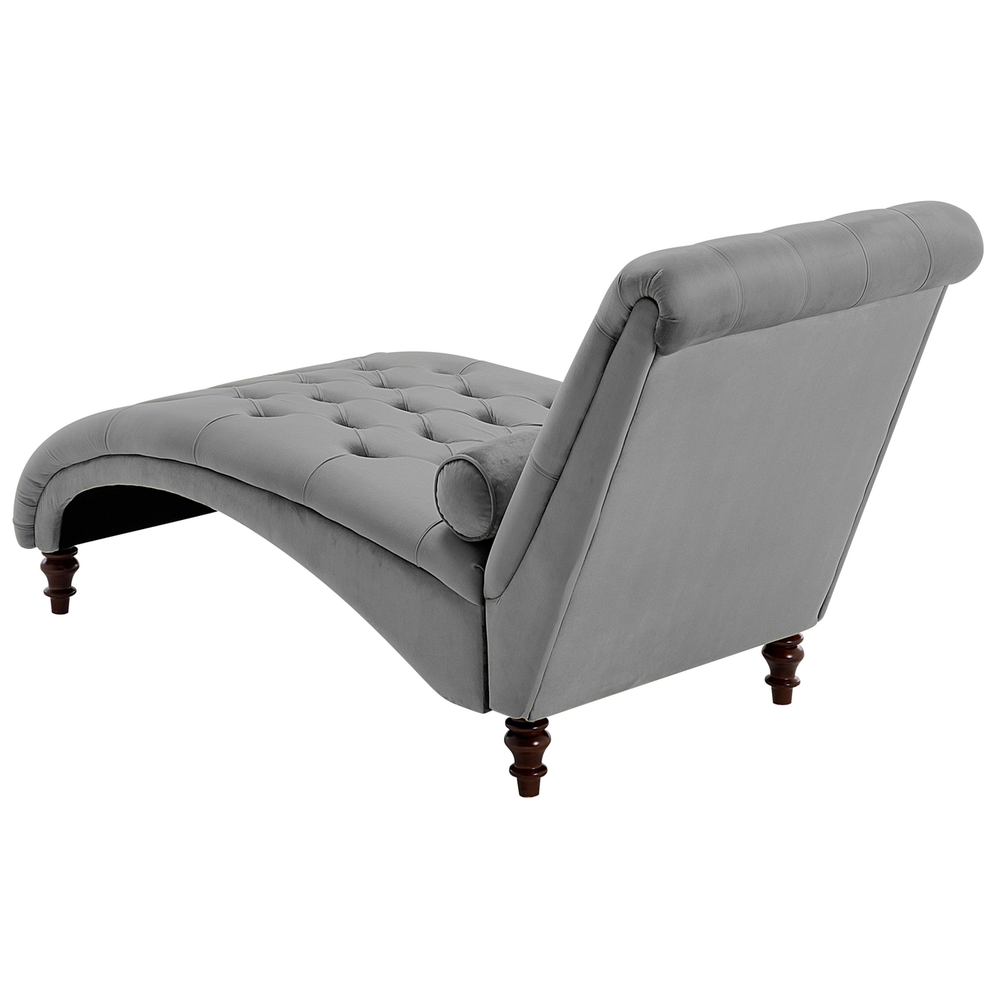 Chaiselongue Samtstoff grau MURET