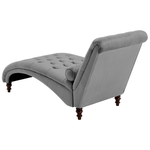 Chaiselongue Samtstoff grau MURET