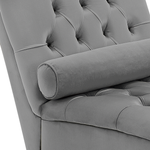 Chaiselongue Samtstoff grau MURET