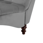 Chaiselongue Samtstoff grau MURET