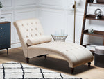Chaiselongue Samtstoff beige MURET