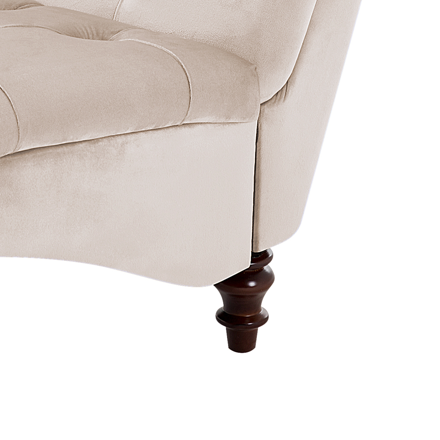 Chaiselongue Samtstoff beige MURET