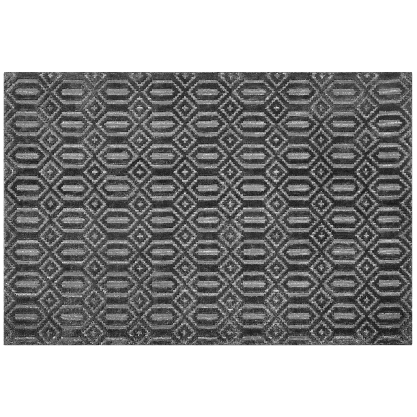 Teppich dunkelgrau 160 x 230 cm geometrisches Muster Kurzflor ADATEPE