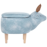 Hocker Polsterbezug mit Stauraum hellblau REINDEER