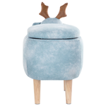 Hocker Polsterbezug mit Stauraum hellblau REINDEER