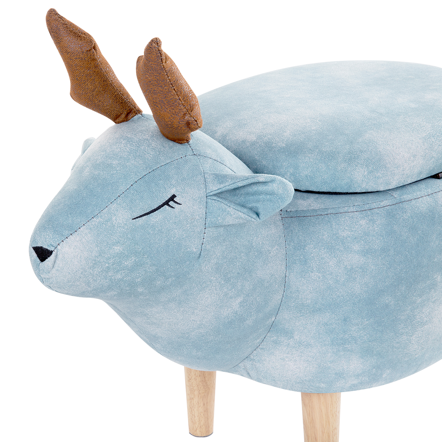 Hocker Polsterbezug mit Stauraum hellblau REINDEER