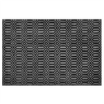 Teppich dunkelgrau 140 x 200 cm geometrisches Muster Kurzflor ADATEPE