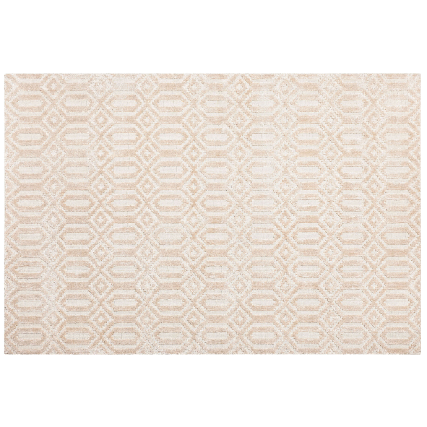 Teppich beige 160 x 230 cm geometrisches Muster Kurzflor ADATEPE