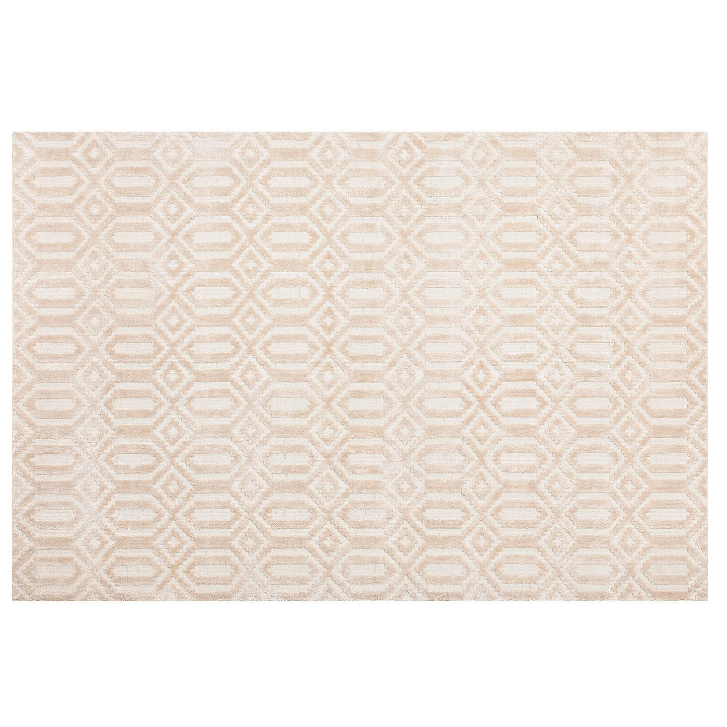 Teppich beige 140 x 200 cm geometrisches Muster Kurzflor ADATEPE