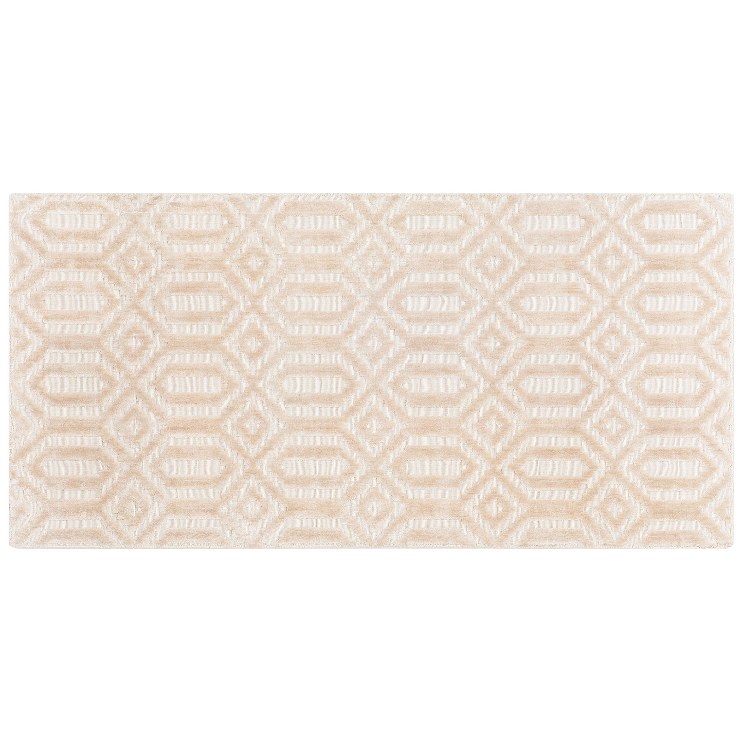 Teppich beige 80 x 150 cm geometrisches Muster Kurzflor ADATEPE