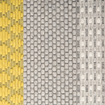 Teppich Wolle grau / gelb 160 x 220 cm Streifenmuster Kurzflor AKKAYA