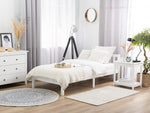 Bett mit Lattenrost Kiefernholz FLORAC 90 x 200 cm Weiss