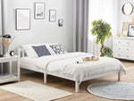 Bett mit Lattenrost Kiefernholz FLORAC 140 x 200 cm Weiss