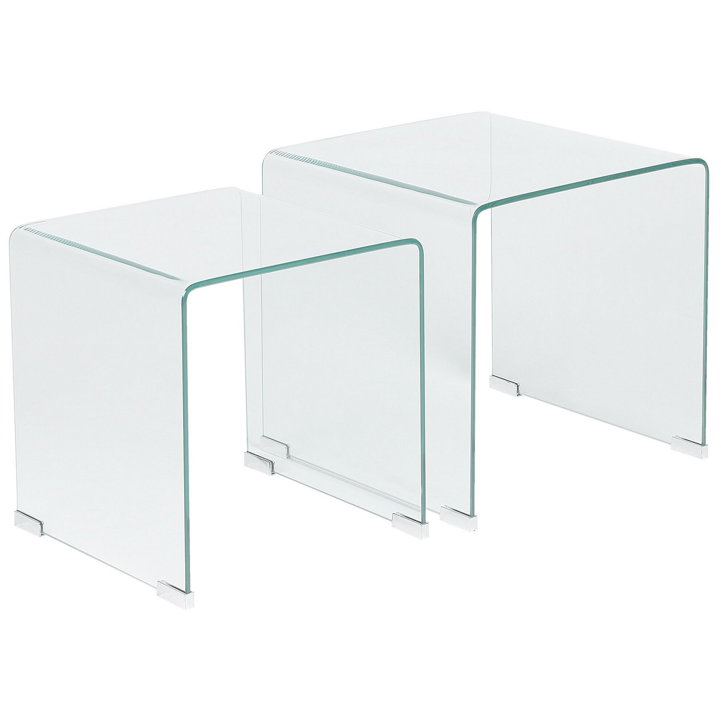 Beistelltisch 2er Set Glas transparent rechteckig KENDALL