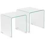 Beistelltisch 2er Set Glas transparent rechteckig KENDALL