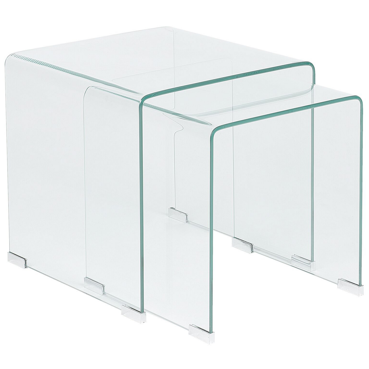 Beistelltisch 2er Set Glas transparent rechteckig KENDALL