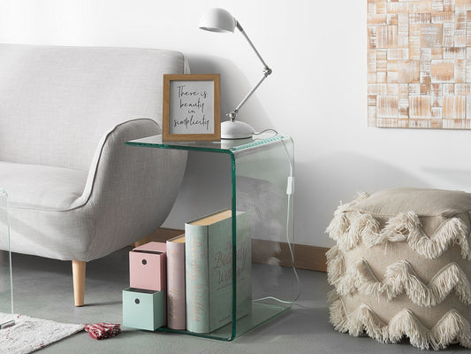 Beistelltisch Glas transparent 40 x 40 x 61 cm LOURDES