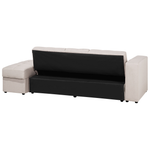 3-Sitzer Schlafsofa beige mit Stauraum Ottomane FALSTER