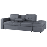3-Sitzer Schlafsofa dunkelgrau mit Stauraum Ottomane FALSTER