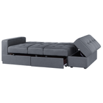 3-Sitzer Schlafsofa dunkelgrau mit Stauraum Ottomane FALSTER