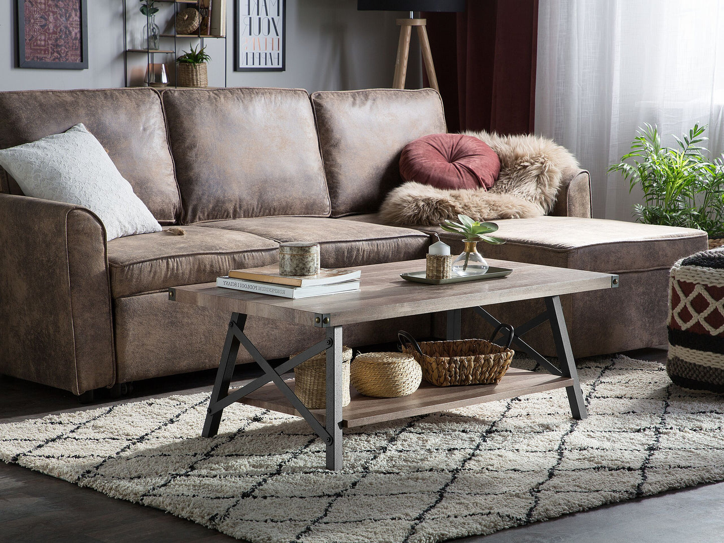 Couchtisch MDF-Platte Pulverbeschichtet Taupe CARLIN