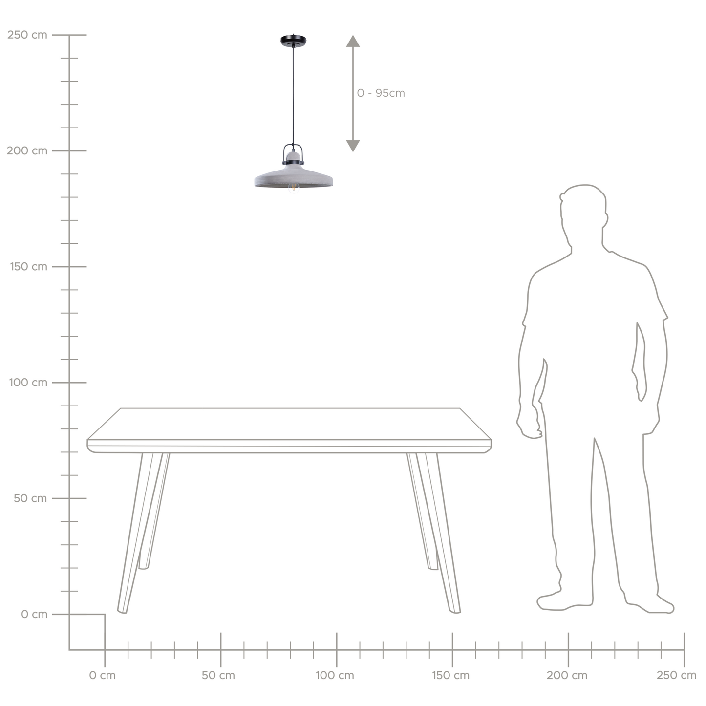 Hängelampe NOATAK Beton Grau