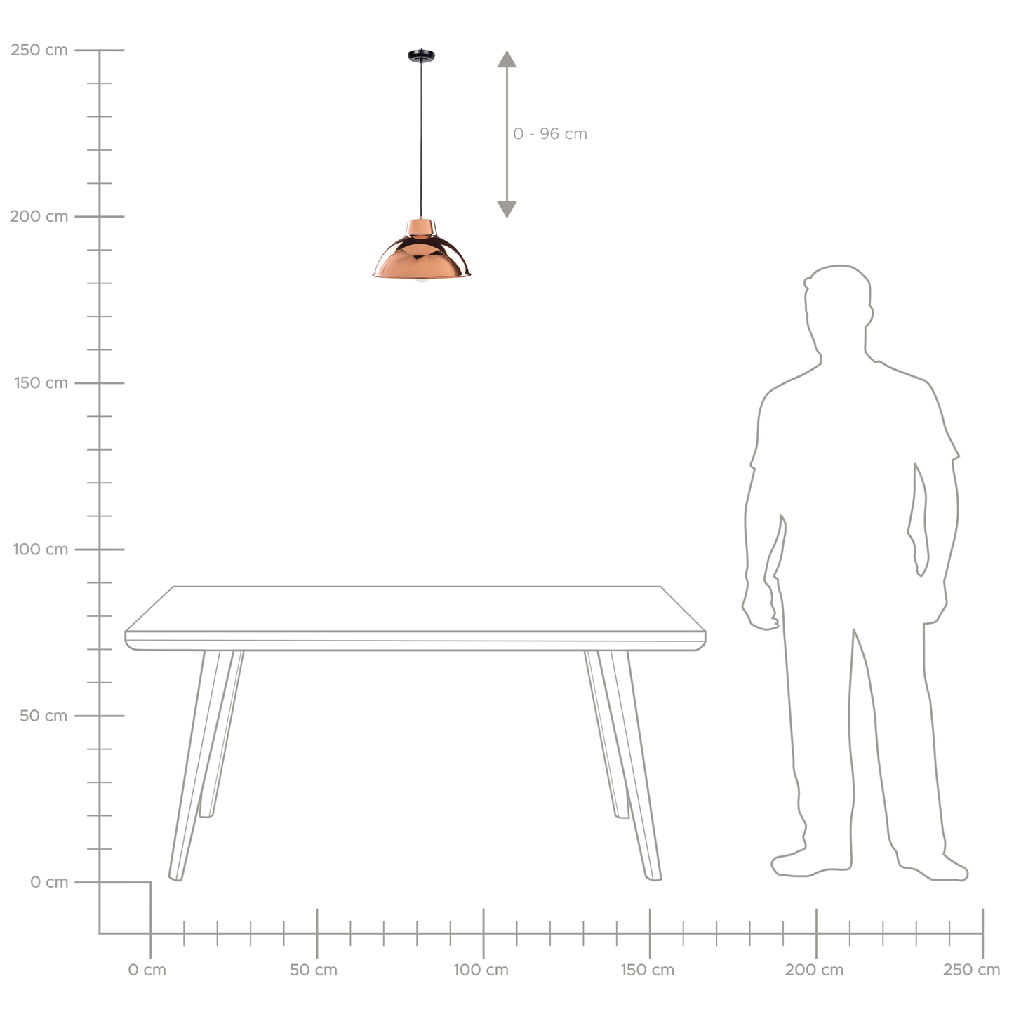 Hängelampe kupfer rund GALLATIN
