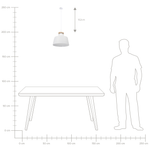 Hängelampe weiss Glockenform DANUBE