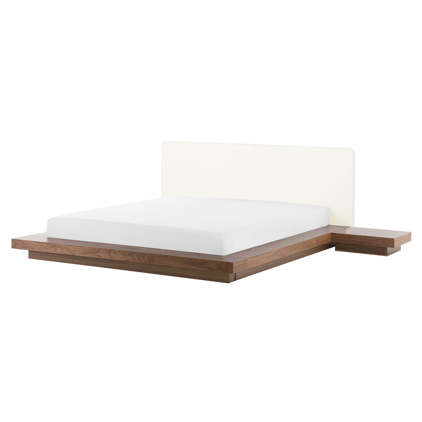 Bett mit LED ZEN 160 x 200 cm Braune Esche