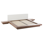 Bett mit LED ZEN 160 x 200 cm Braune Esche
