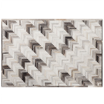 Teppich Kuhfell grau-beige 140 x 200 cm Patchwork Kurzflor ARSUZ