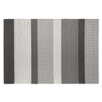 Teppich Wolle grau 160 x 220 cm Streifenmuster Kurzflor AKKAYA