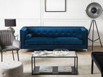 3-Sitzer Sofa Samtstoff marineblau AVALDSENES