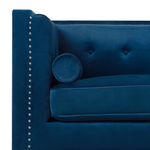 3-Sitzer Sofa Samtstoff marineblau AVALDSENES
